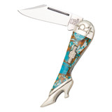 Rough Ryder Turquoise and Amber Small Lady Leg Folding Knife RR2002