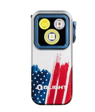 OLIGHT OCLIP PRO CLIP ON FLASHLIGHT W-FLOODLIGHTSPOTLIGHT-RED LIGHT STARS STRIPES EDITION OCLIPPROSTARS