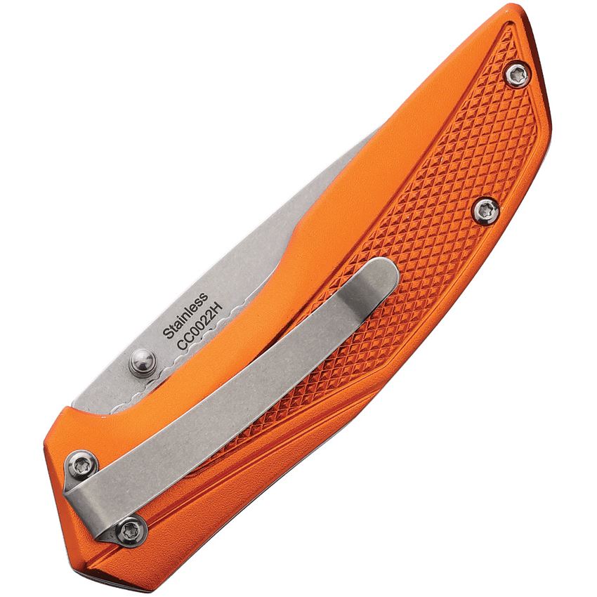 Cattlemans 0022H Rotovator Linerlock Knife Orange Handles