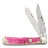 Rough Ryder Trapper Folding Knife Red Appaloosa Smooth Bone RR1405