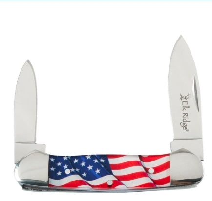Elk Ridge 42454AF Canoe Knife American Flag Handles
