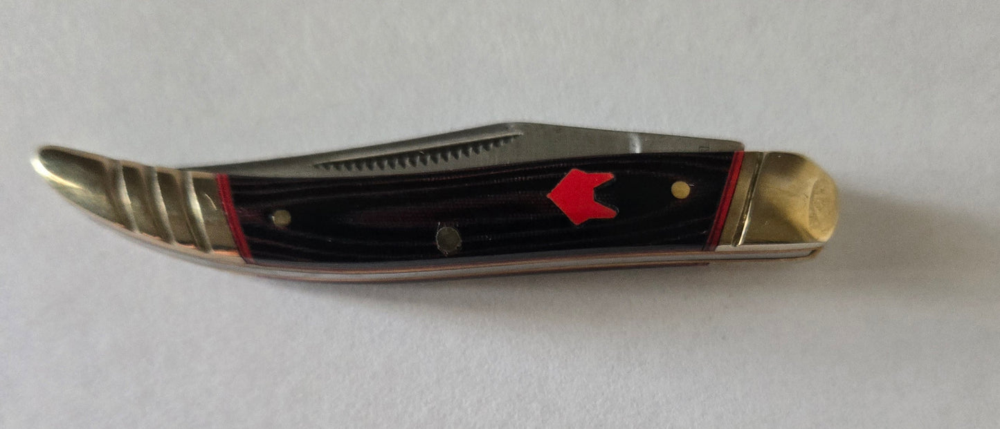 Rough Rider 2296 Red Fox Mini Toothpick Knife Black/Red Handles
