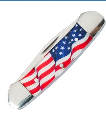 Elk Ridge 42454AF Canoe Knife American Flag Handles